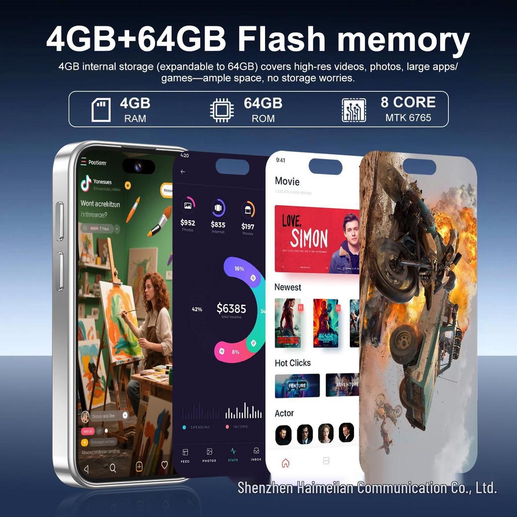 Новый I17 Air Mini 4,0-дюймовый мобильный телефон с 4+64 ГБ, экран-капсула и детская карта-камера
