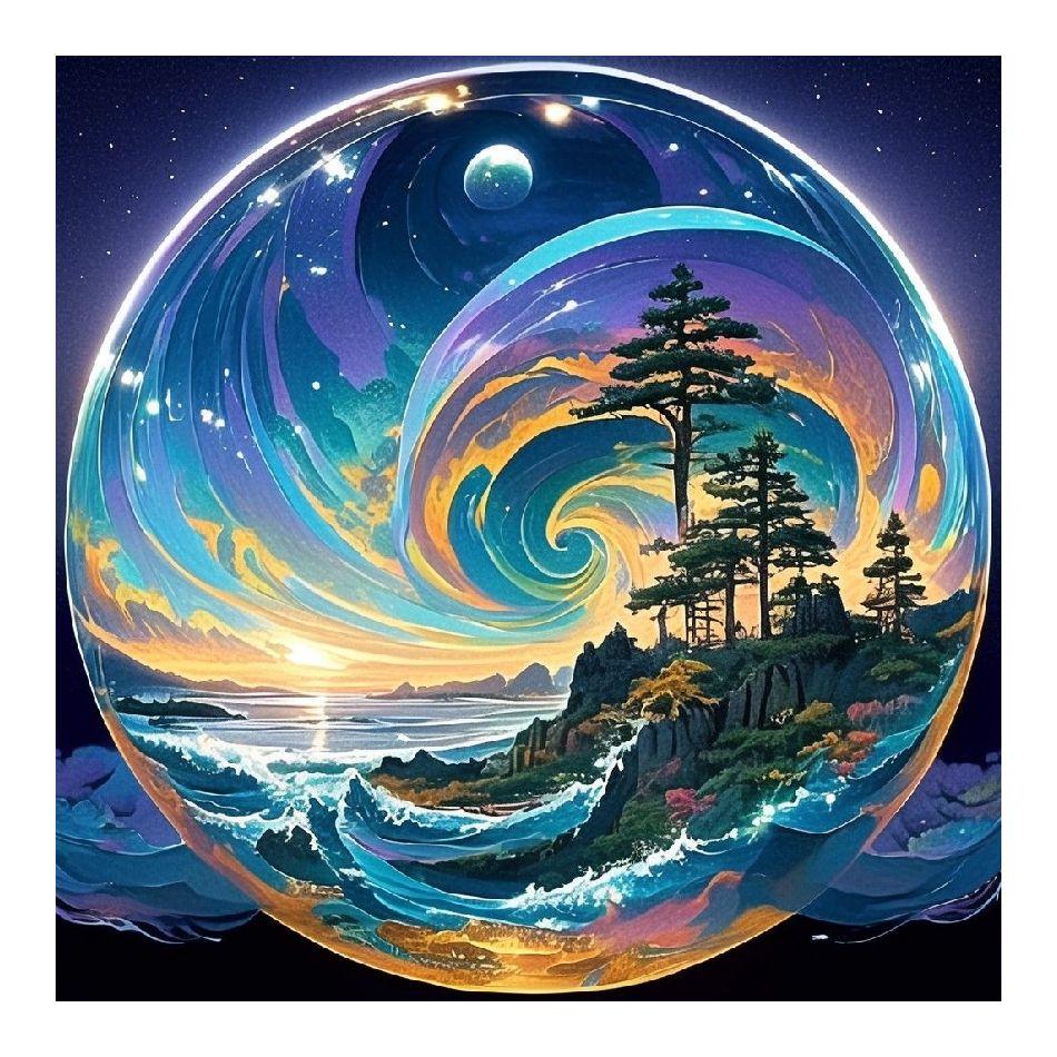 RUOPOTY Paint By Numbers For Adults Wave Tree Night Diy Gift Canvas Painting Acrylic Paints Kits Drawing Handwork