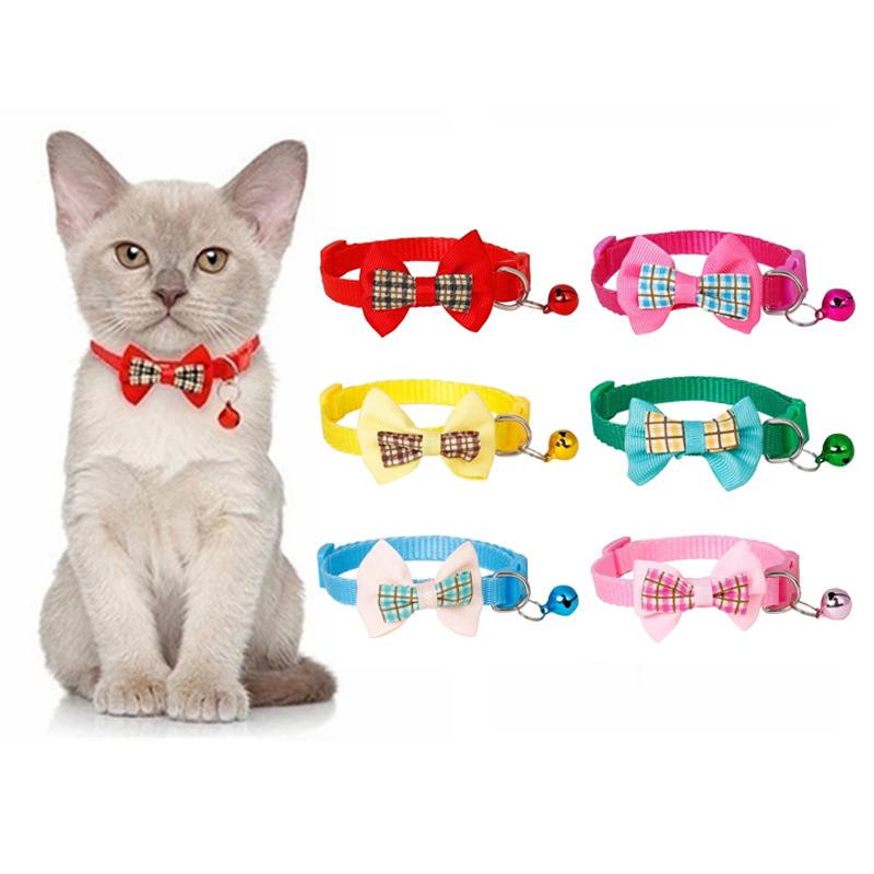 Cute Cat Collar With Bell Pet Collar Pendant Adjustable Bow Tie Beautiful Collar Christmas Pets Gift Pet Accessories