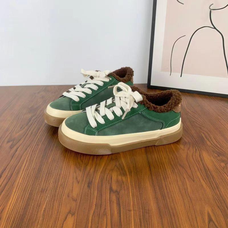 2024 новые зимние пушистые туфли студенческие хлопковые туфли туфли Майяра женские модные универсальные нишевые теплые две хлопковые туфли женские