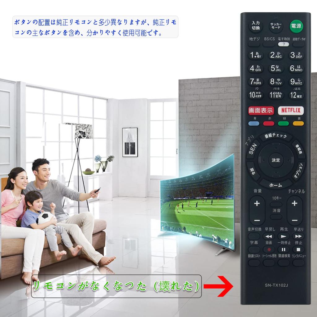 Сменный пульт дистанционного управления PerFascin подходит для телевизора SONY RMT-TX102J KJ-32W700C KJ-40W700C KJ-48W700C KJ-48W730C KJ-40W730C KJ-32W730C