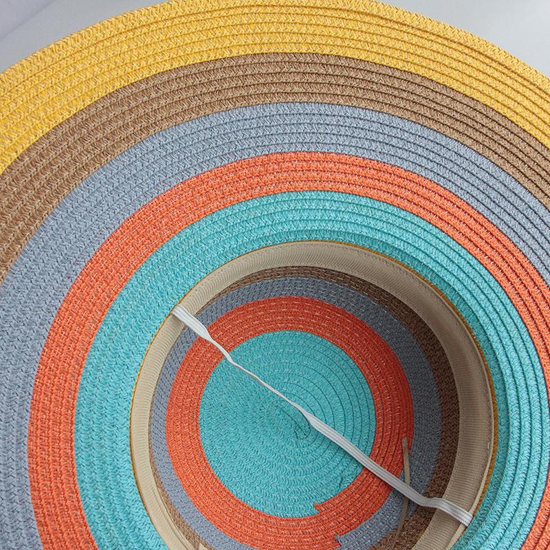 Летняя женская соломенная шляпа с широкими полями в полоску от солнца - дышащая, складная, универсальная, для активного отдыха, платья для женщин