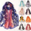 160*50cm Women Flower Print Long Soft Wrap Scarf Simulation Silk Shawl Scarves
