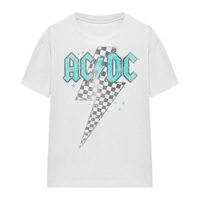 AC/DC Унисекс футболка для взрослых с косым клетчатым принтом и молнией