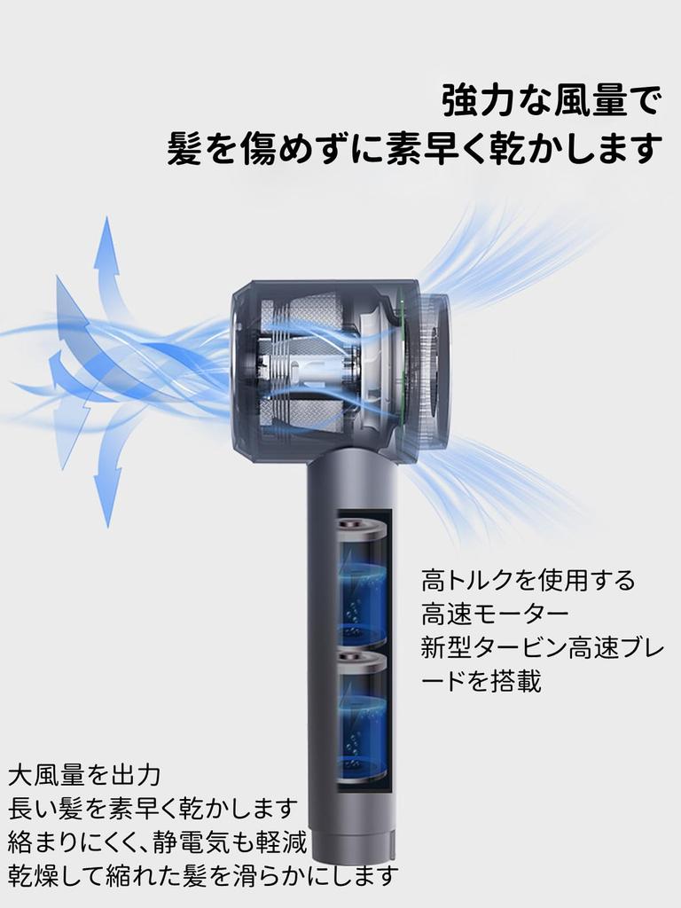 Cordless Hair Rechargeable Hair Constant Warm Low Quick For Perfect for PSE Certified Dryer, Dryer, 18-55℃ Temperature, Air, Noise, 15000mAh, Drying,