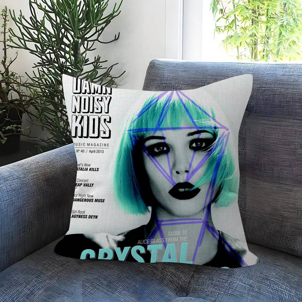 Anime Crystal Castles Band Pillow Anime Pillow Sofa Bed Head Pillow Cover Cushion Cover Fashion