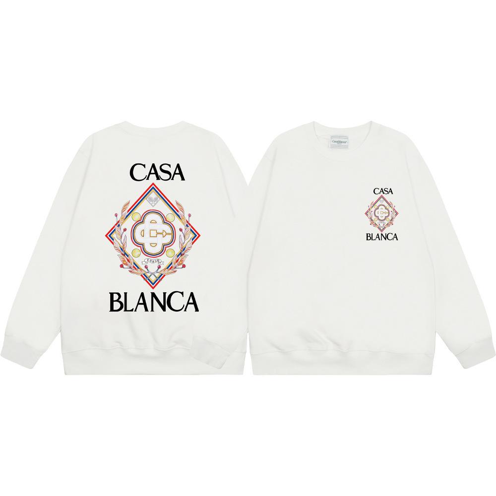 Трендовый международный бренд Casablanca Casablanca letter painted print мужской и женский свитшот с круглым вырезом 380г