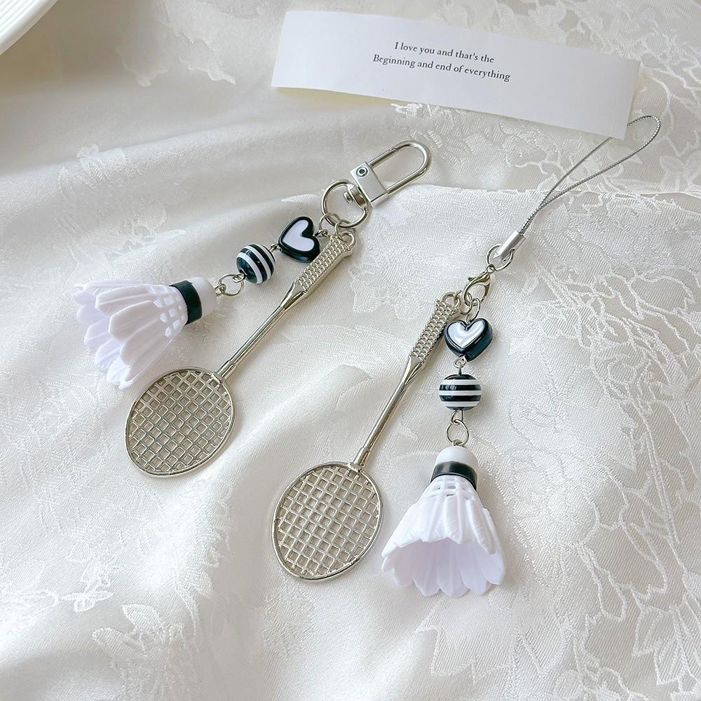 Creative Design Badminton Racket Keychain Badminton Pendant Keyring Jewelry Accessories