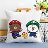 LLine Friends Puppy Cushion Cover Washable Linen Pillowcase Soft  for Sofa Bed Cozy Home Room Decor