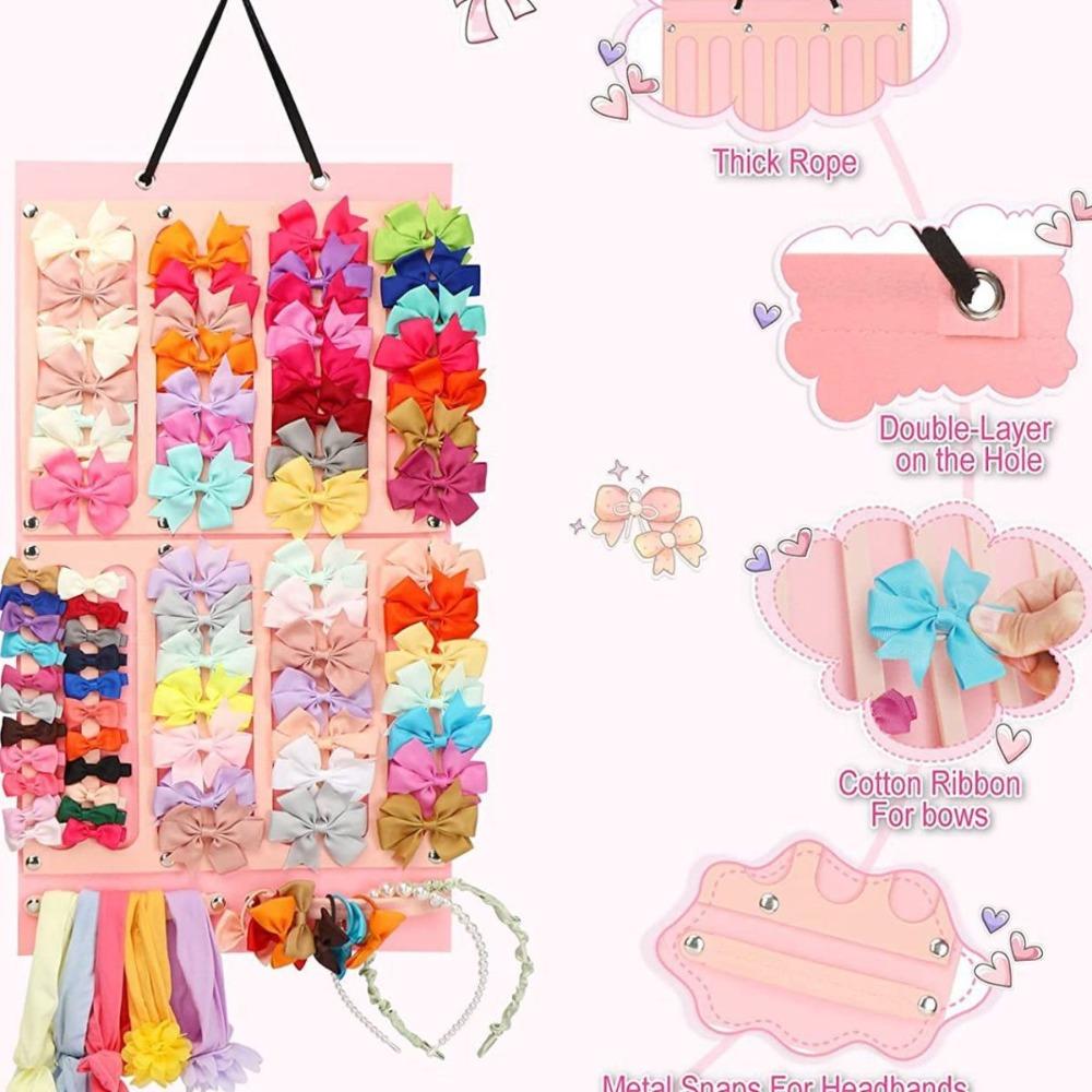 Large Capacity Hair Bows Organizer Wall Hanging Hair Clip Storage Hanger Girl