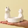Yousheng Candlestick Holder Ceramic Kitten Design Candle Holder Versatile Desktop Decoration Birthday Party Gift