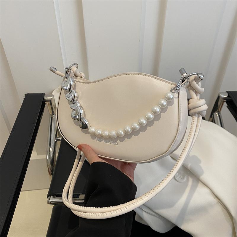 Сумка-цепочка в корейском стиле для женщин с жемчугом, новая сумка через плечо, модная сумка на одно плечо подмышкой