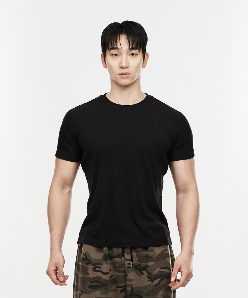 JELEVE Ribbed Muscle Fit Short Sleeve