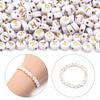 100Pcs 7mm Acrylic Alphabet Beads A-Z Gold Color Letters Beads For Jewelry Making Flat Round Spaced Bead DIY Bracelet Necklace