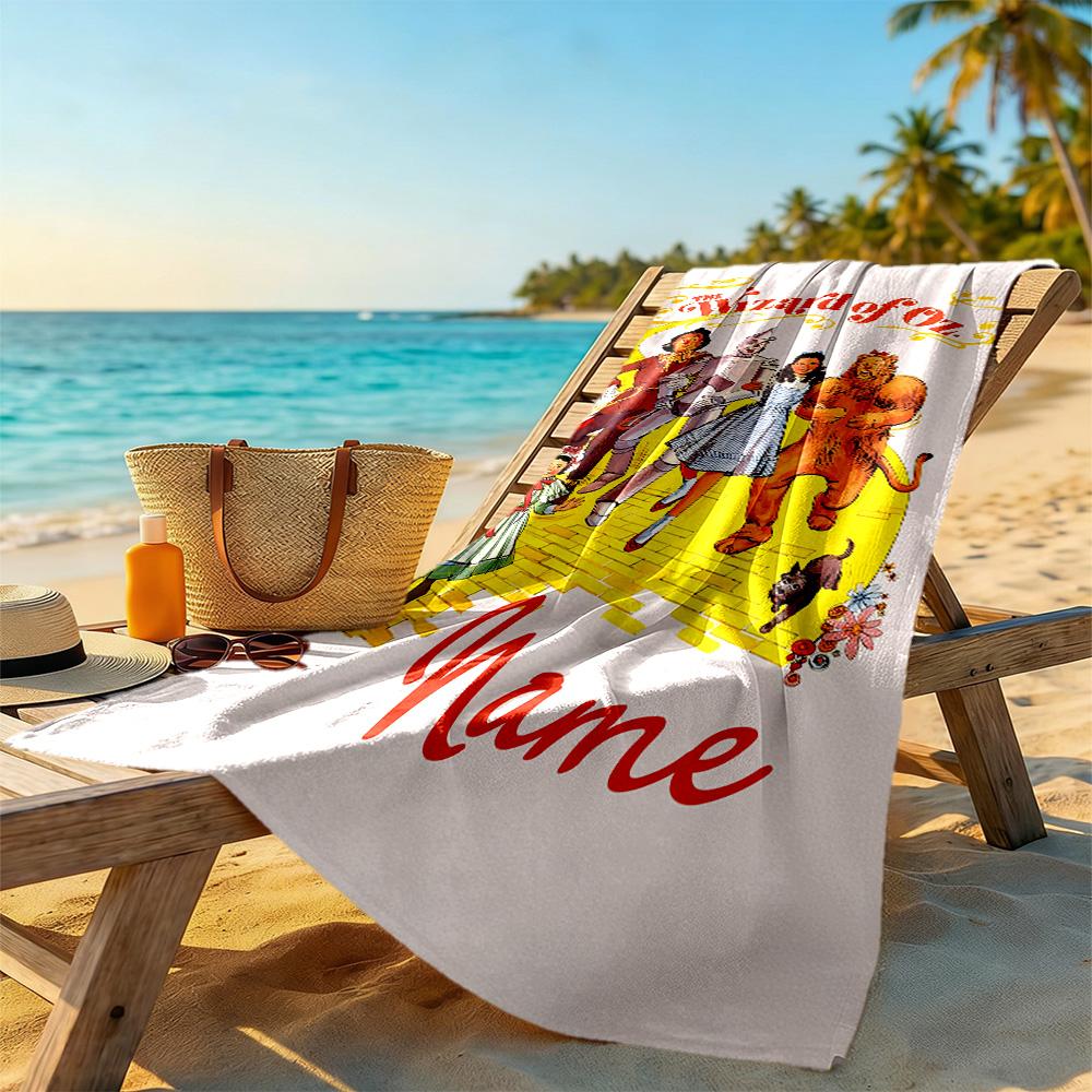 Warner Bros. Films Personalized Text Beach Towel Super Soft Microfiber Quickdry Fabric