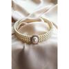 Pearl Choker Collar Necklace Gold