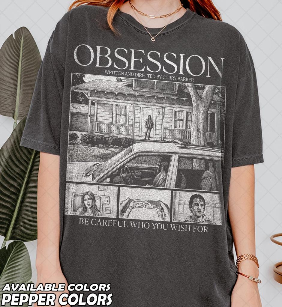 Ограниченная серия футболок Comfort Colors Obsession Мужские Детские Женские, Футболка для Фанатов Фильма Ужасов Obsession 2026, Подарок для Мужчин Детей Женщин
