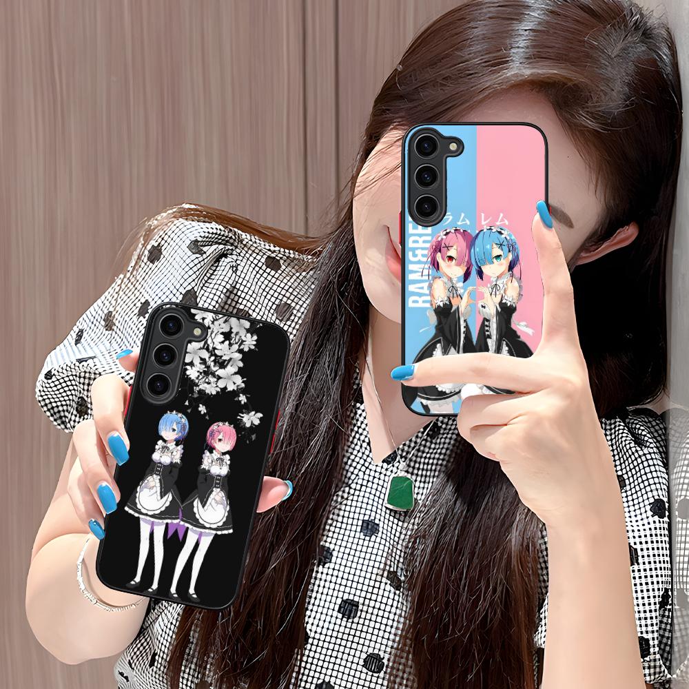Чехол из силикона ReZero Rem Ram для мобильного телефона Samsung Galaxy S26 S25 S24 S23 S22 S21 Plus FE Ultra Цветной чехол
