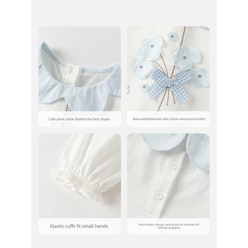 David Bella Girls' Pure Cotton Long-Sleeved T-Shirt Baby Class a Base Shirt 2026 Spring New Style Kidsren's Stylish Top