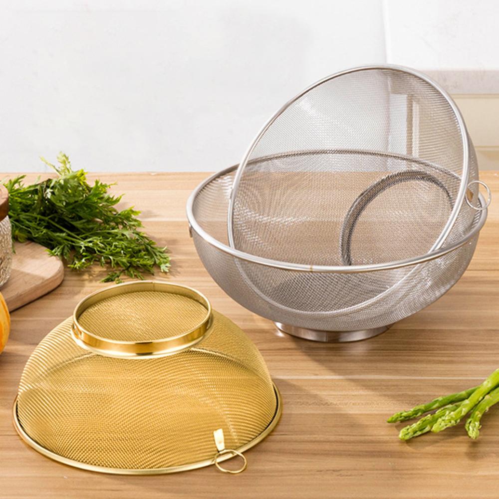 Stainless Steel Mesh Colander Multi-function Washing Rice Bowl New Strainer Basket