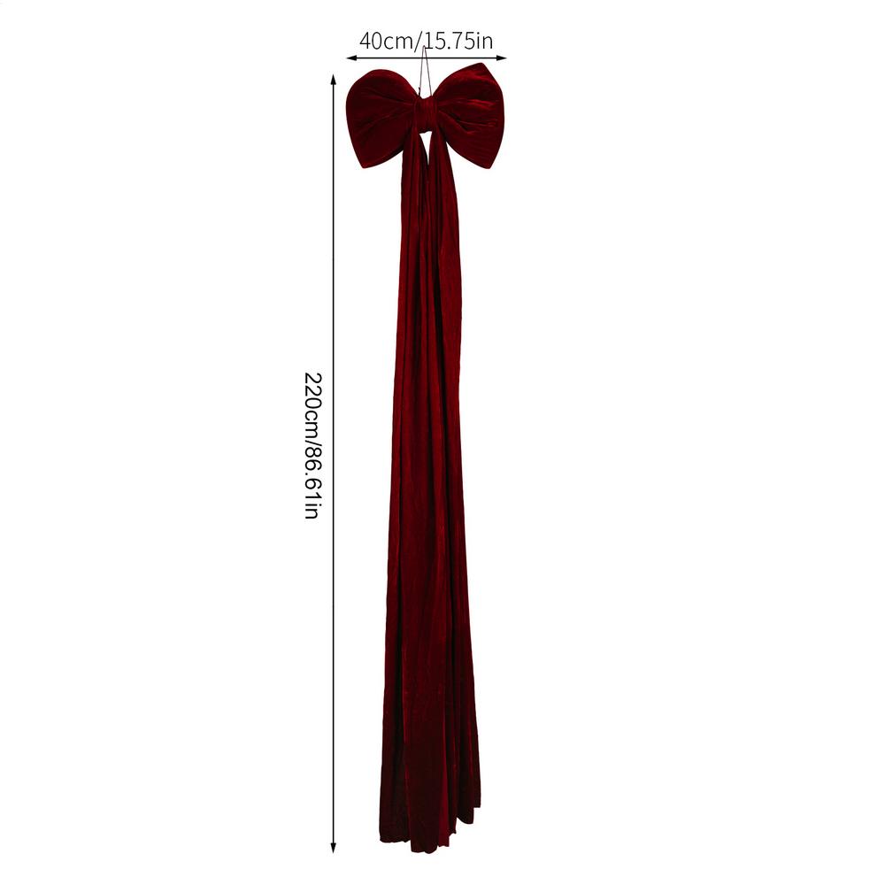 Bow Decorations Hangable Red Decorative Velvet Outdoor Decorations Bow Backdrop For Birthday Holiday Festival Event Celebration