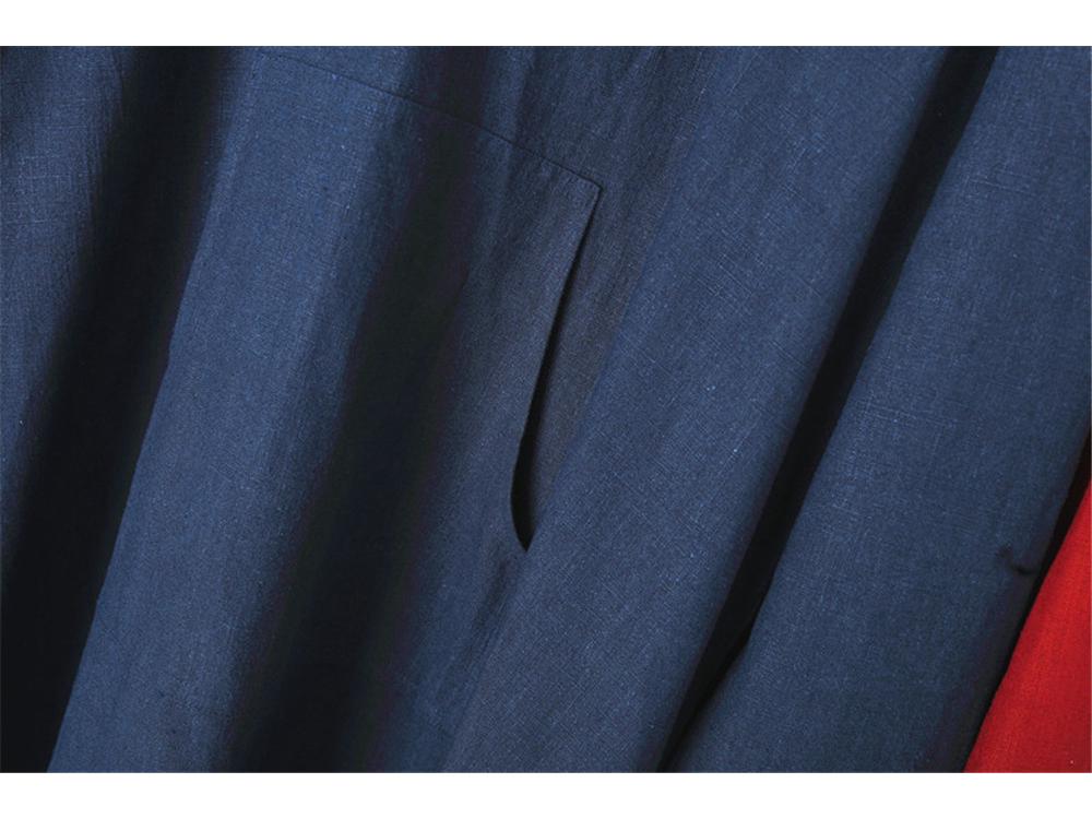 Ma Fan Zen Long Hooded Casual Cotton Linen Men's Robe