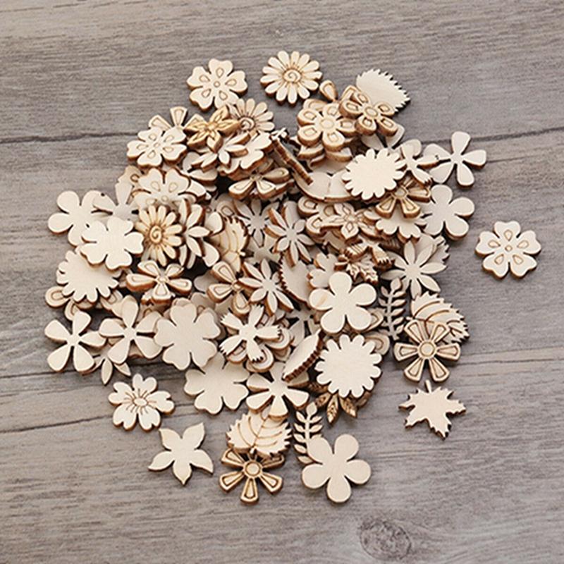 50Pcs Mini Santa Claus Snowman Wooden Hangings For Christmas Tree Pendant Ornaments Wooden Crafts Xmas Wedding Party Decoration