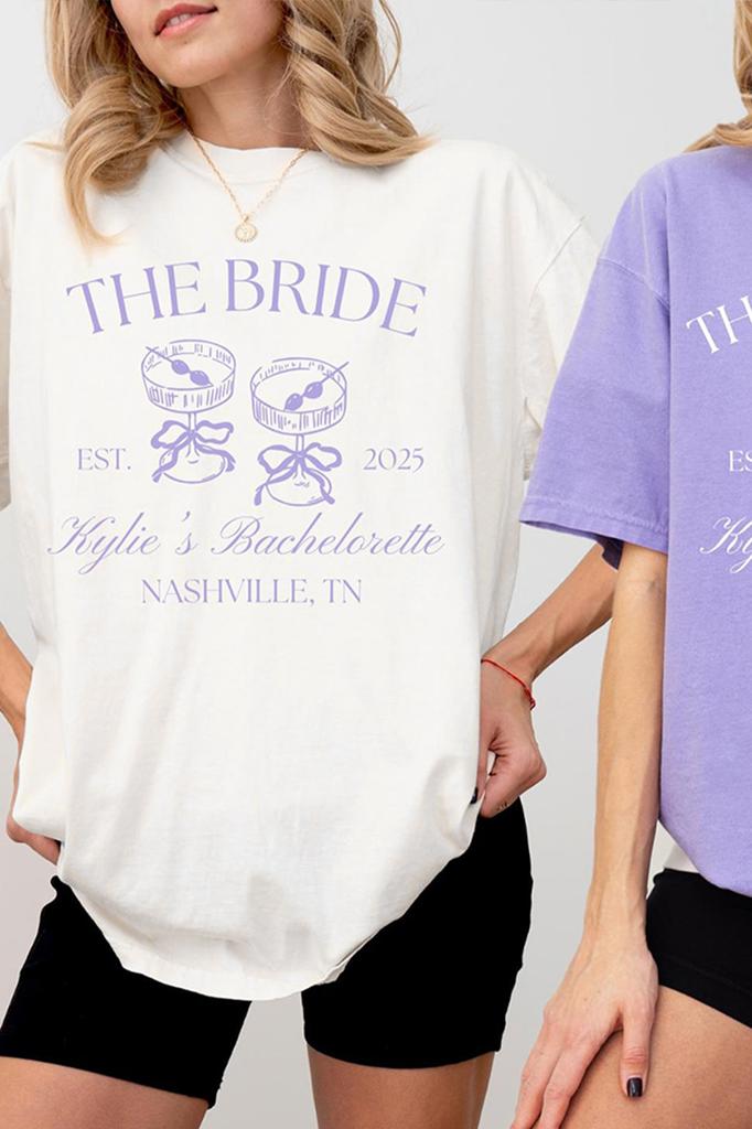 The Bach Club Bachelorette Print Comfort Shirts Custom Location And Name Bachelorette Party Tee Y2K Top Daily Trendy Streetwear