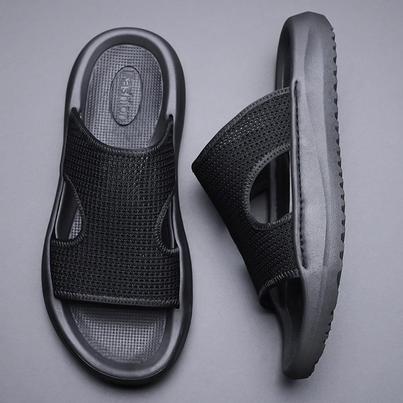 Сетчатые тапочки мужские летние новые мужские на платформе повседневные пляжные сандалии тренд односложные шлепанцы
