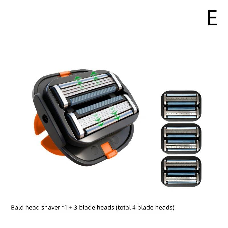 Men'S Convenient Multi-Blade Shaver Effortless Bald Head & Body Hair Grooming For Unisex Washable Shave Clean In One Strok