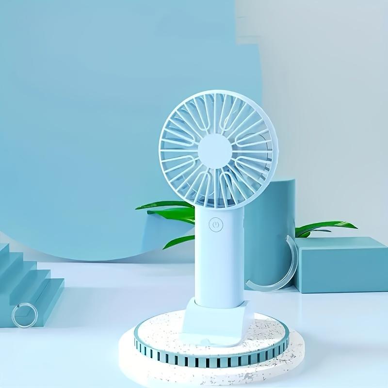 1pc Mini USB Charging Handheld Fan with Phone Holder, Small Fan, Office Desk Electric Fan