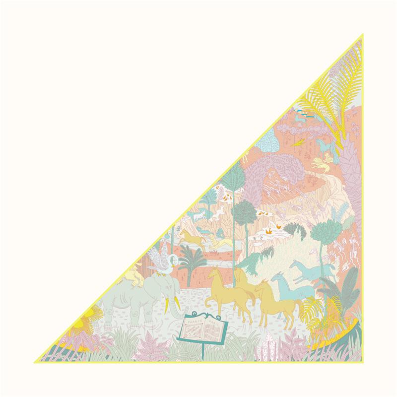 POBING Silk Scarf Women Geometric Triangle Scarves Head Echarpes Silk Foulards Femme Wraps Beach Shawls Bandana Lady Hijabs