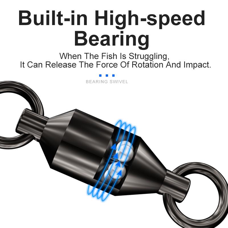 Kingdom Подшипник Поворотный рыболовный соединитель Высокопрочный катящийся рыболовный снасть из нержавеющей стали Шарик Аксессуары для рыбалки
