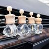 2Pcs Glass+Wood Aromatherapy Glass Bottle Car Perfume Clip Glass Bottle Car Supplies