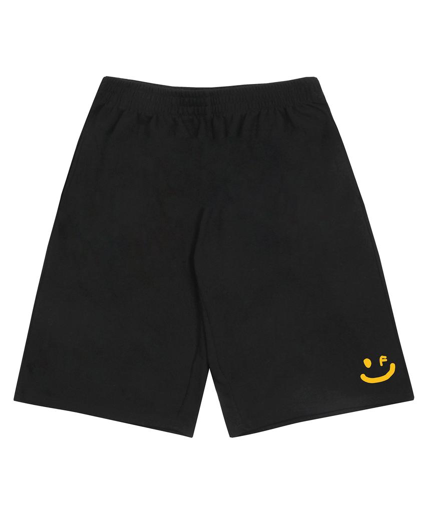 GRAVER [Unisex] Small Drawing Smile Bermuda Training Shorts_Black