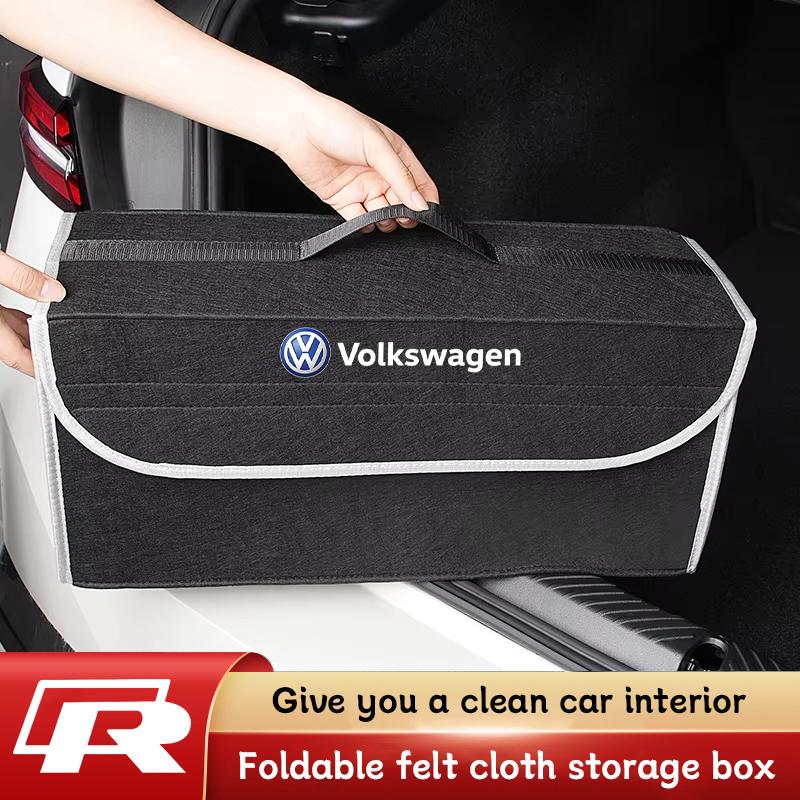 Valve Stems Caps VW Car Interior Organizer Box Foldable Felt Cloth Storage Bag For Volkswagen Polo Golf GTI CC Tiguan Arteon Pas zw4