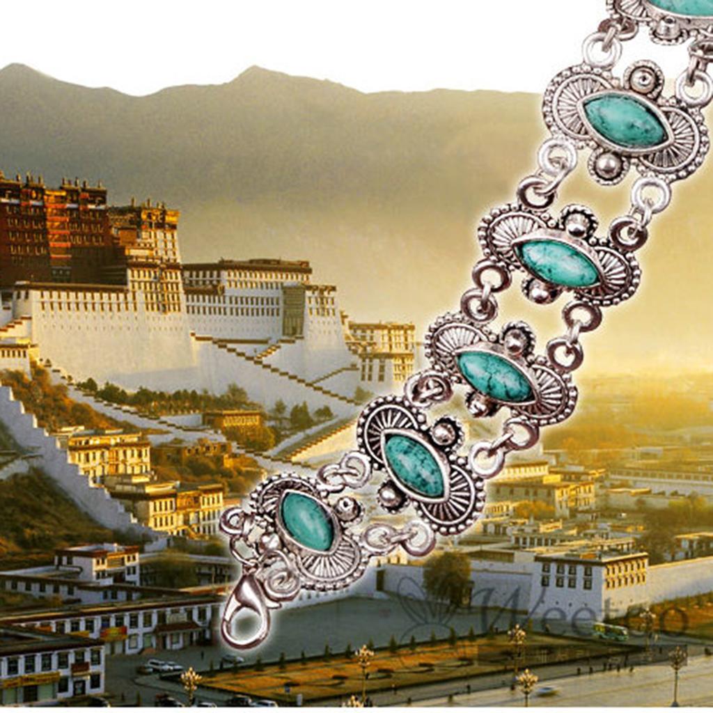 Эстетический браслет в стиле бохо бирюзового цвета в стиле ретро, бирюзовый браслет в стиле ретро с каплями воды.