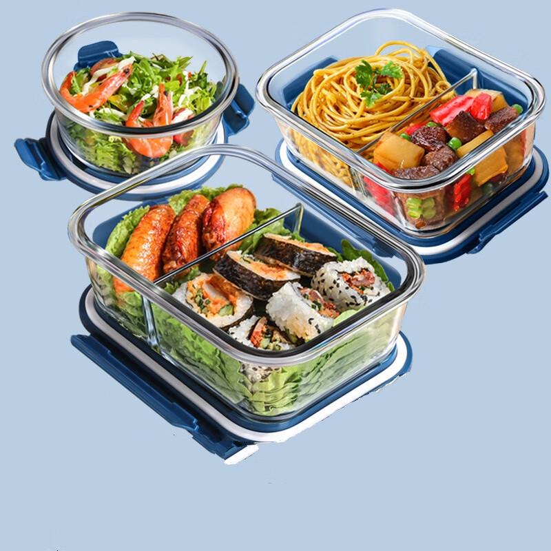 Стеклянный набор для хранения продуктов RuHan, пригодный для использования в микроволновой печи