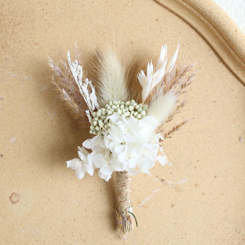 12cm Eternal Flower Bouquet: Baby's Breath, Pampas Reed - Perfect for Valentine's or Teacher's Day.