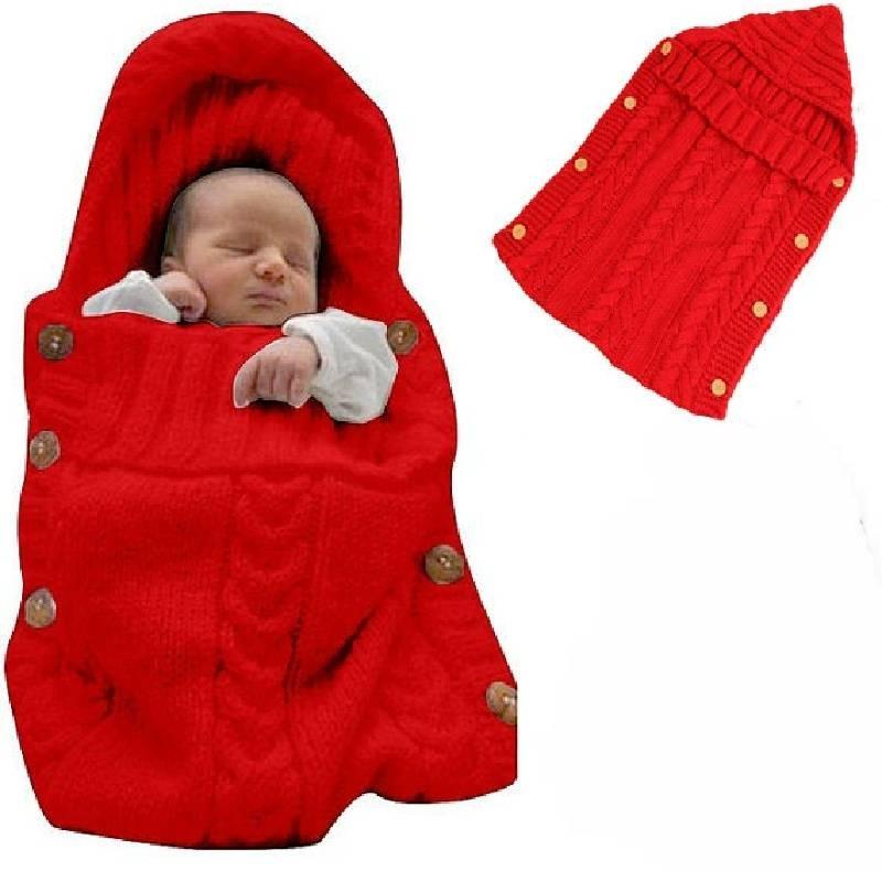 Premium Quality Newborn Sleeping Bag Baby Infants Knit Crochet Swaddle Wrap