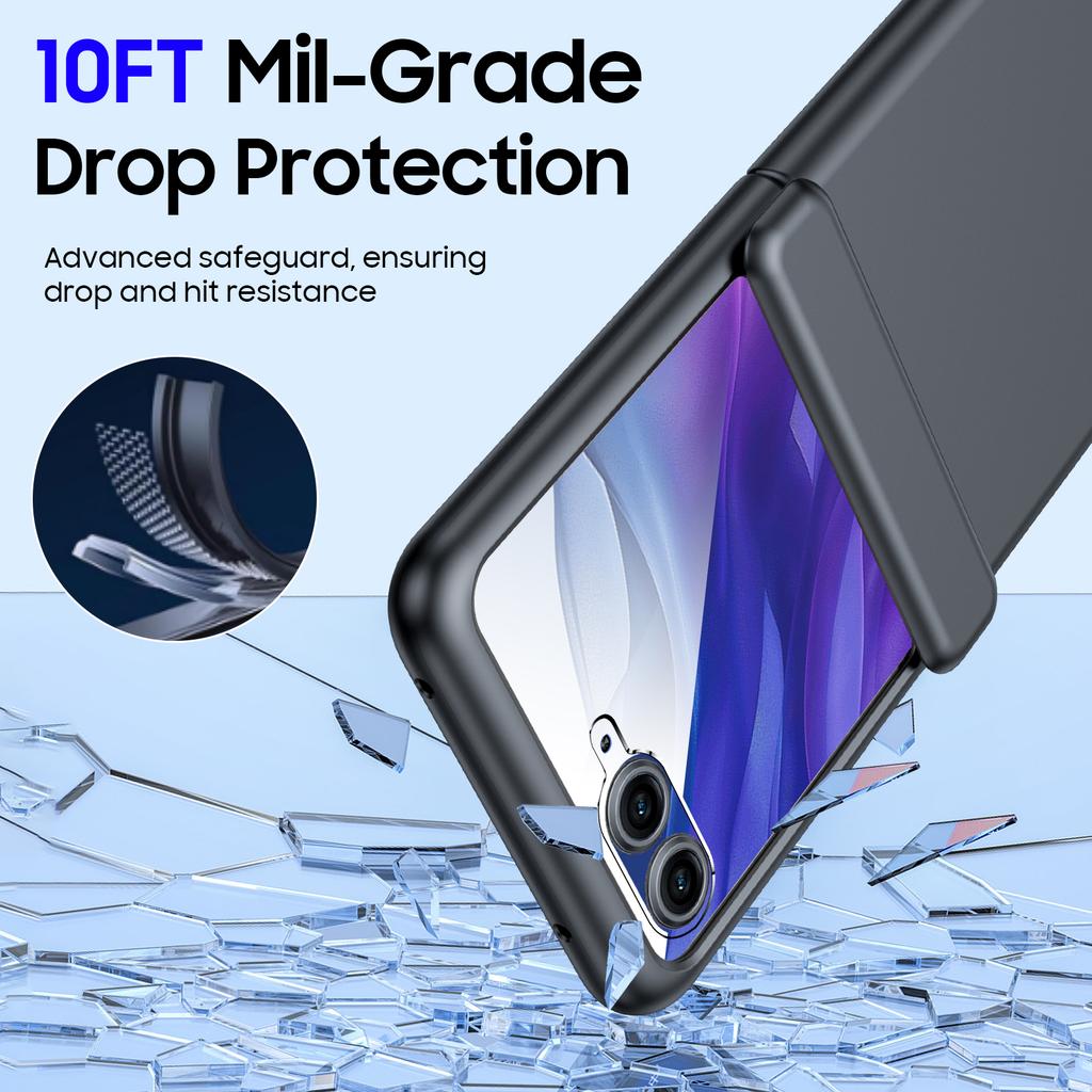 Для Motorola Razr 50 Ultra 2024 С защитой шарнира, Защитное стекло для экрана, Прочный противоударный чехол для всего корпуса с защитой от царапин - Черный