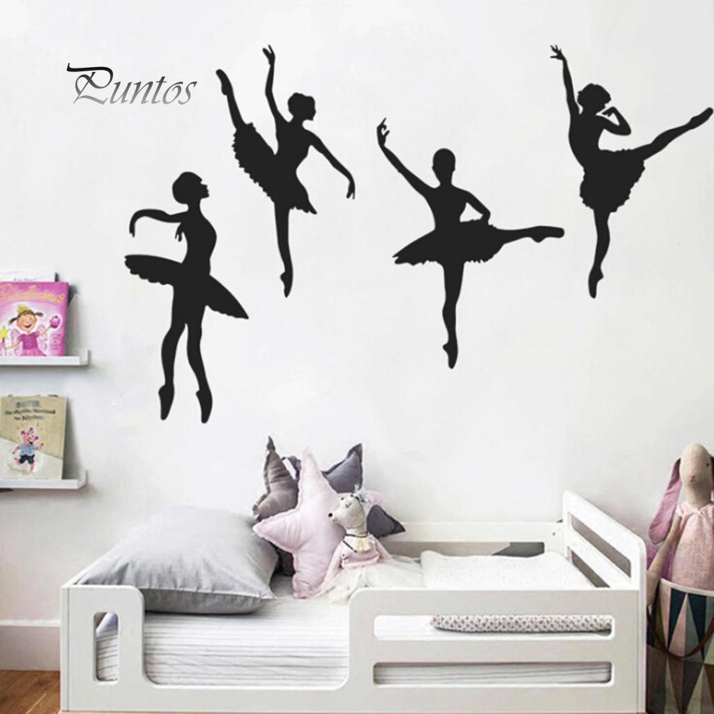 Home Kit Creative Ballet Girl PVC Wall Sticker Waterproof Kids Bedroom Decal Home Decor