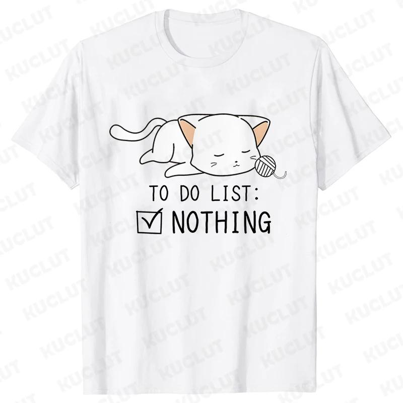 To Do List Nothing Penguin Funny Print T-Shirt Women Lazy Penguin Humorous Top Female Fashion Tshirt Short Sleeve Summer Clothes
