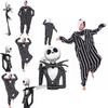 Cozy Nightmare Before Christmas Jack Pattern Sleepwear Jumpsuit With Hood And Tuxedo Design