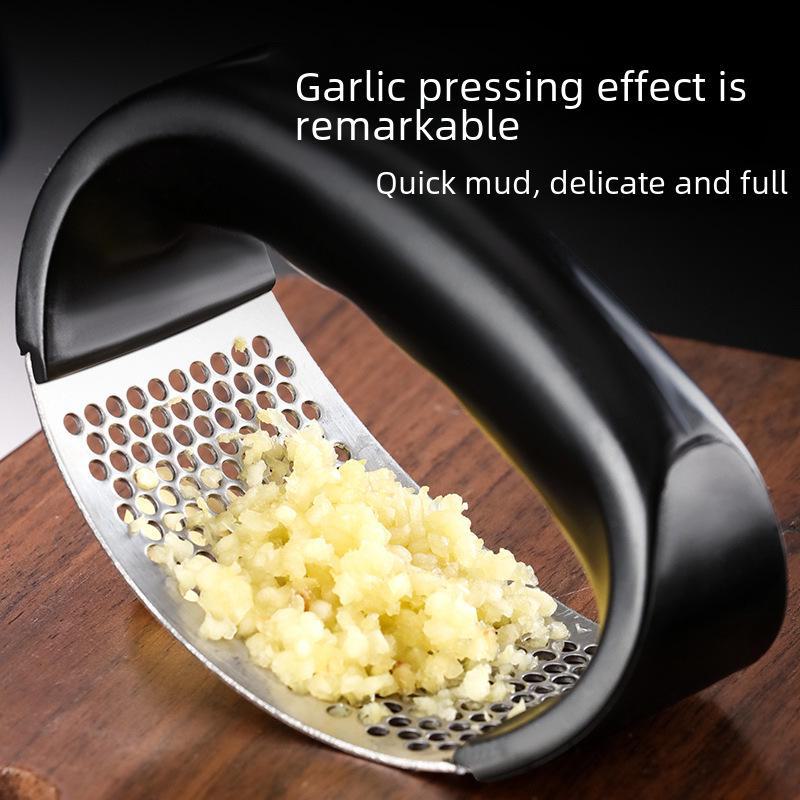 Stainless Steel Manual Garlic Press, Peeler & Crusher Tool for Home Use
