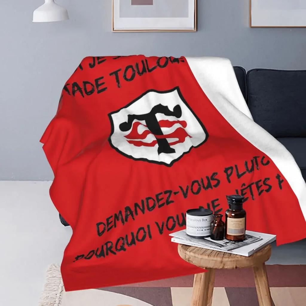 Sentence Stade Toulousain Одеяло Флис Всесезонный Регбийный Клуб Дышащий Ультрамягкий Плед для Домашнего Дивана Покрывала