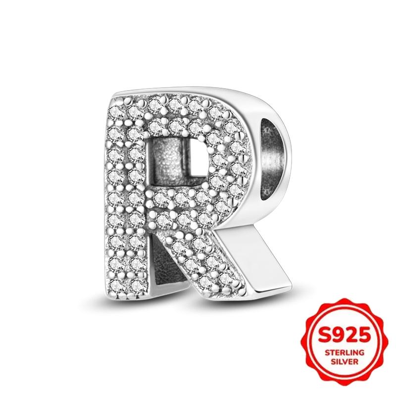 Trendy Fashion Classic 26 Alphabet Letters Charm Bead Components Bead Components Authentic Original Retro Zircon Copper Metal Designed For Women