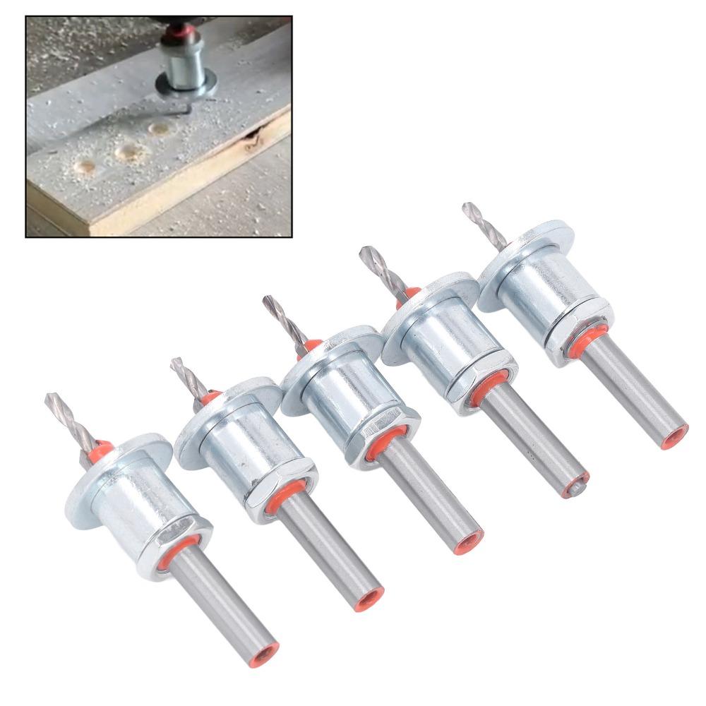 5pcs 8mm Round Shank Adjustable Countersink Bit 2.8-4mm Cone Size Counterbore Bit For Metalworking