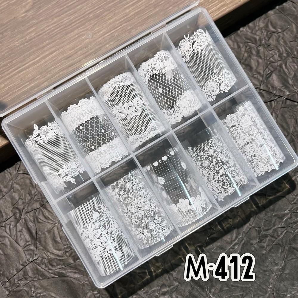 Lace Design Nail Foils Black White Nail Decals Fashion Manicure Decals  Nail Decoration