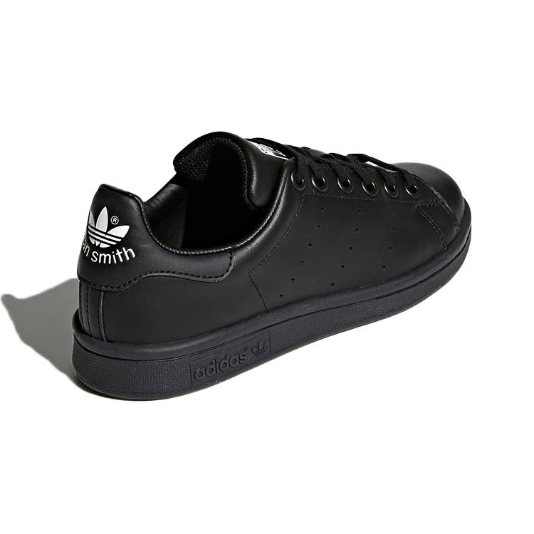 adidas Оригиналы STAN SMITH J Устойчивые к истиранию Низкие Детские скейтбордические кроссовки Черные Подростковые M20604